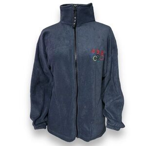 USA Olympic Rings Embroidered Fleece Zip Front Jacket